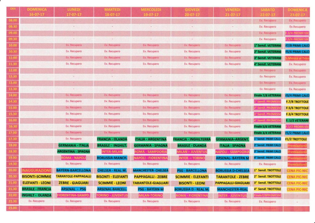 CALENDARIO X SITO 2017